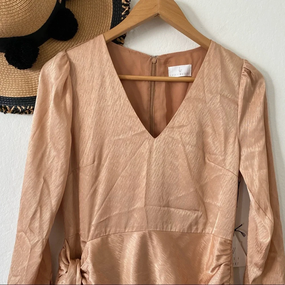 NWT Lost + Wander High Roller Gold Mini Dress Size Small NYE Holiday Dress